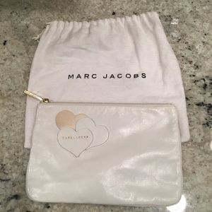 Marc Jacobs white leather clutch